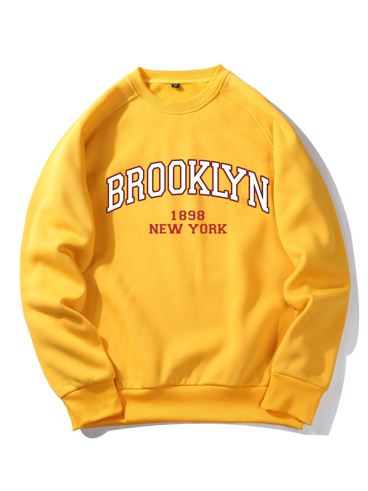 Brooklyn Letter  Print Raglan Sleeve Sweatshirt