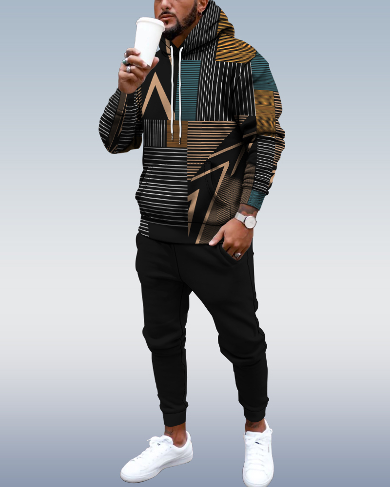 Men's Personalized Printed Hoodie Set 148